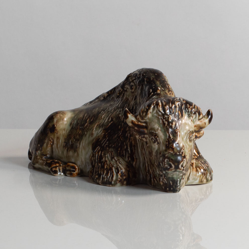 Karl Larsen for Royal Copenhagen, Denmark, stoneware figure of a bison M5751