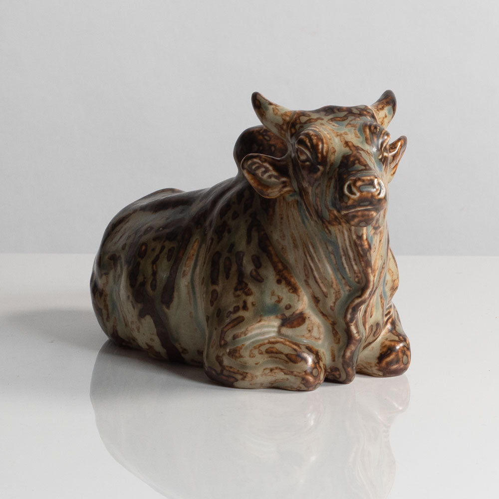 Knud Kyhn for Royal Copenhagen, Denmark, stoneware figure of a water buffalo M5721