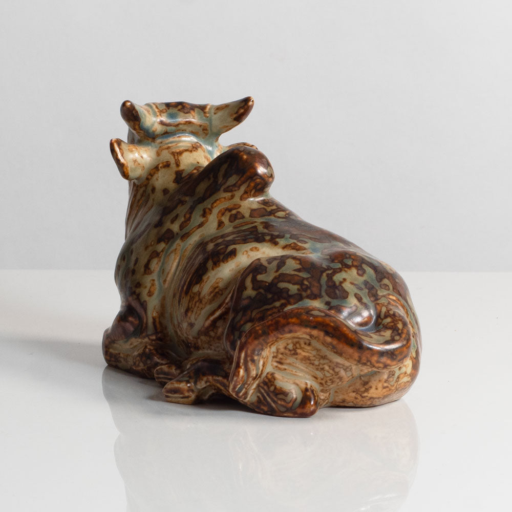 Knud Kyhn for Royal Copenhagen, Denmark, stoneware figure of a water buffalo M5721
