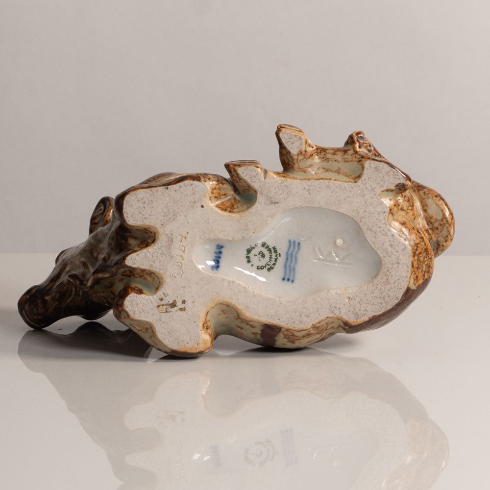 Knud Kyhn for Royal Copenhagen, Denmark, stoneware figure of a water buffalo M5721