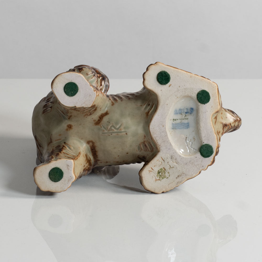 Knud Kyhn for Royal Copenhagen, Denmark, stoneware figure of a dog with Sung glaze M5722