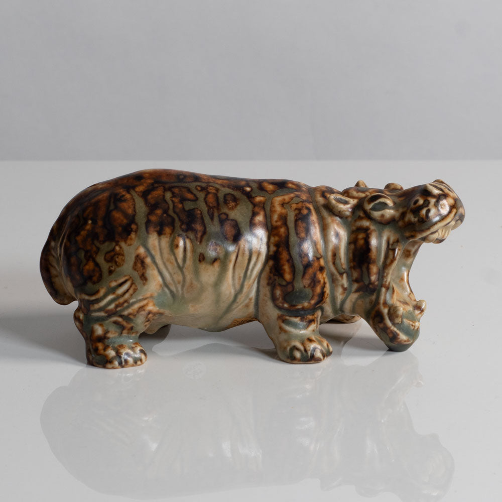 Knud Kyhn for Royal Copenhagen, Denmark, stoneware figure of a hippo M5636
