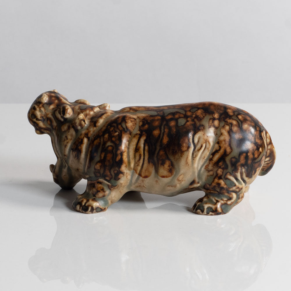 Knud Kyhn for Royal Copenhagen, Denmark, stoneware figure of a hippo M5636