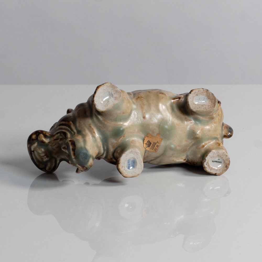 Knud Kyhn for Royal Copenhagen, Denmark, stoneware figure of a hippo M5636