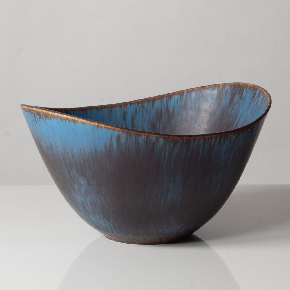 Group of ovoid bowls with blue glaze Gunnar Nylund for Rörstrand, Sweden