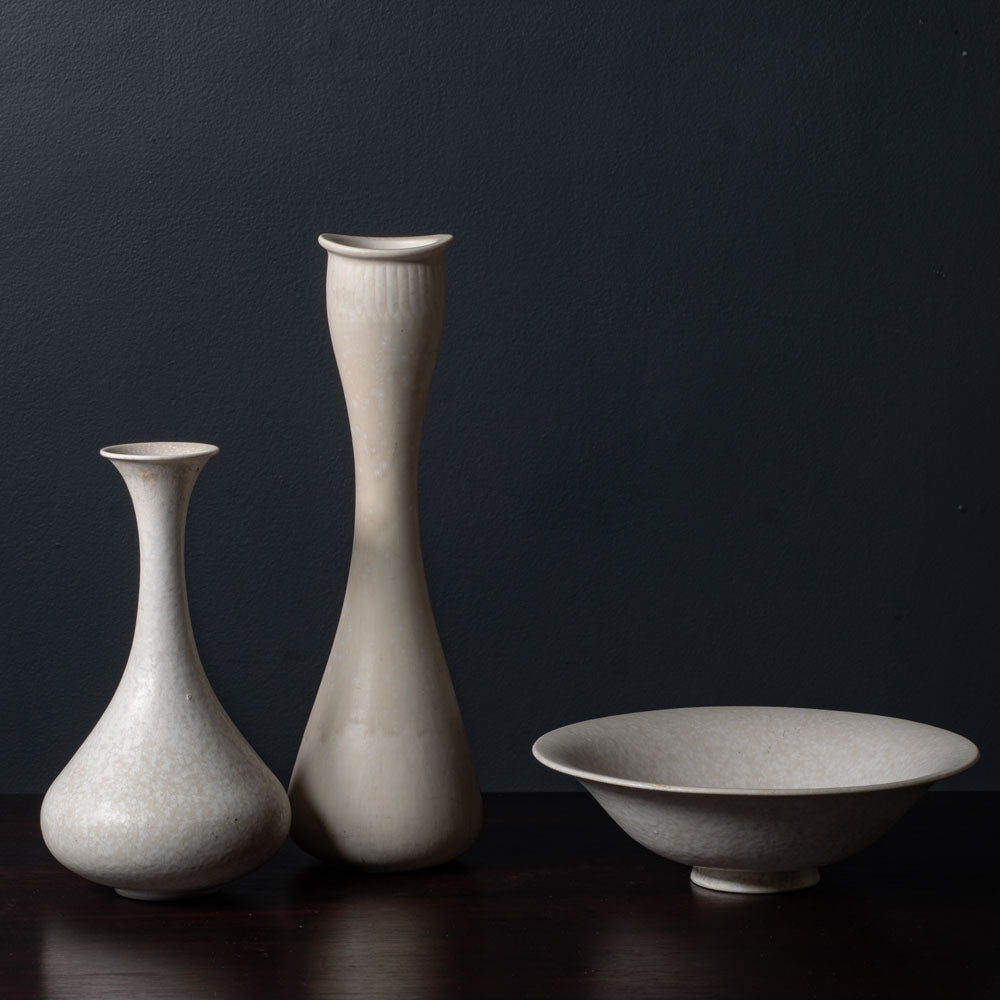 Group of vessels with white glaze by Gunnar Nylund for Rörstrand