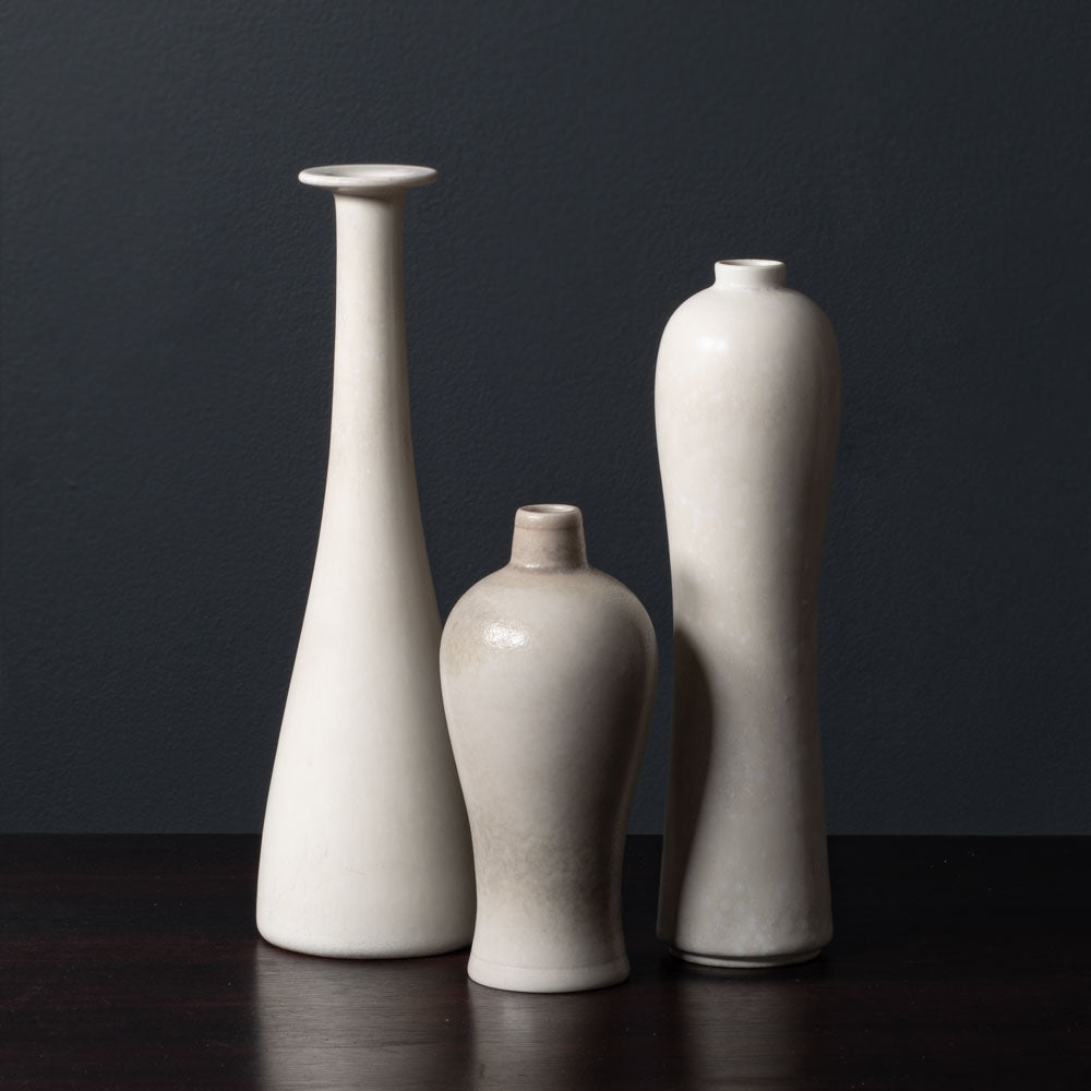 Group of stoneware vases with white glaze by Gunnar Nylund for Rörstrand