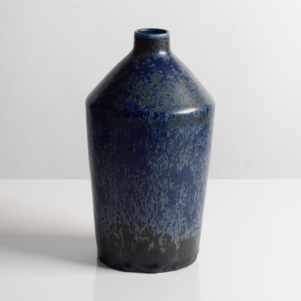 Carl Harry Stålhane for Rörstrand, Sweden, unique stoneware vase with blue glaze M5675