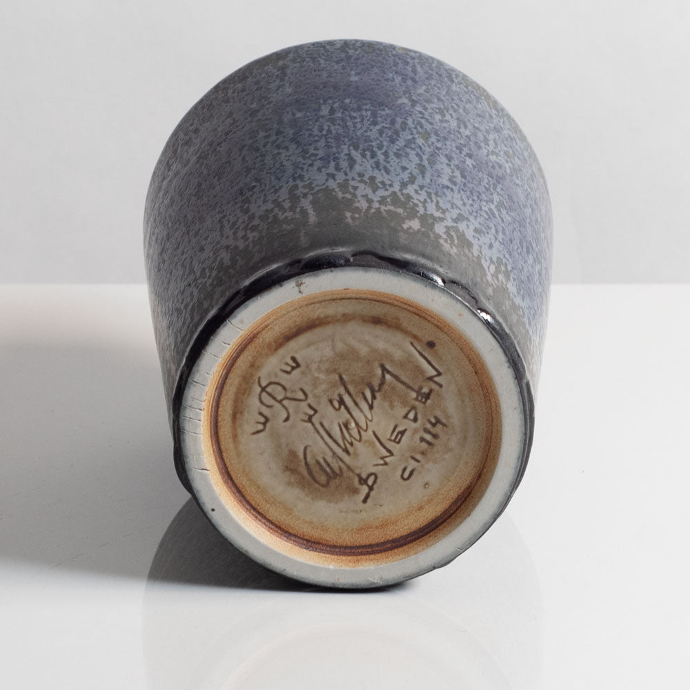 Carl Harry Stålhane for Rörstrand, Sweden, unique stoneware vase with blue glaze M5675