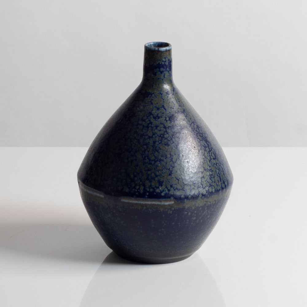 Carl Harry Stålhane for Rörstrand, Sweden, unique stoneware vase with blue glaze M5674