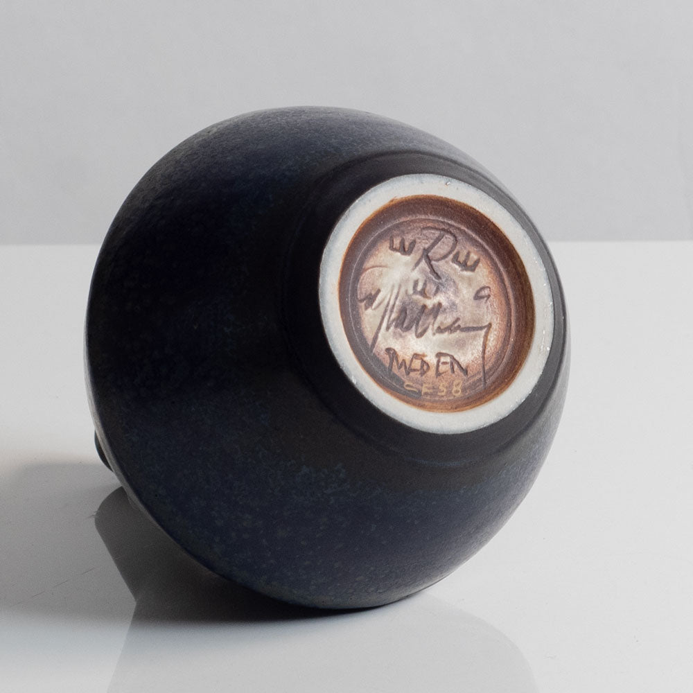 Carl Harry Stålhane for Rörstrand, Sweden, unique stoneware vase with blue glaze M5674