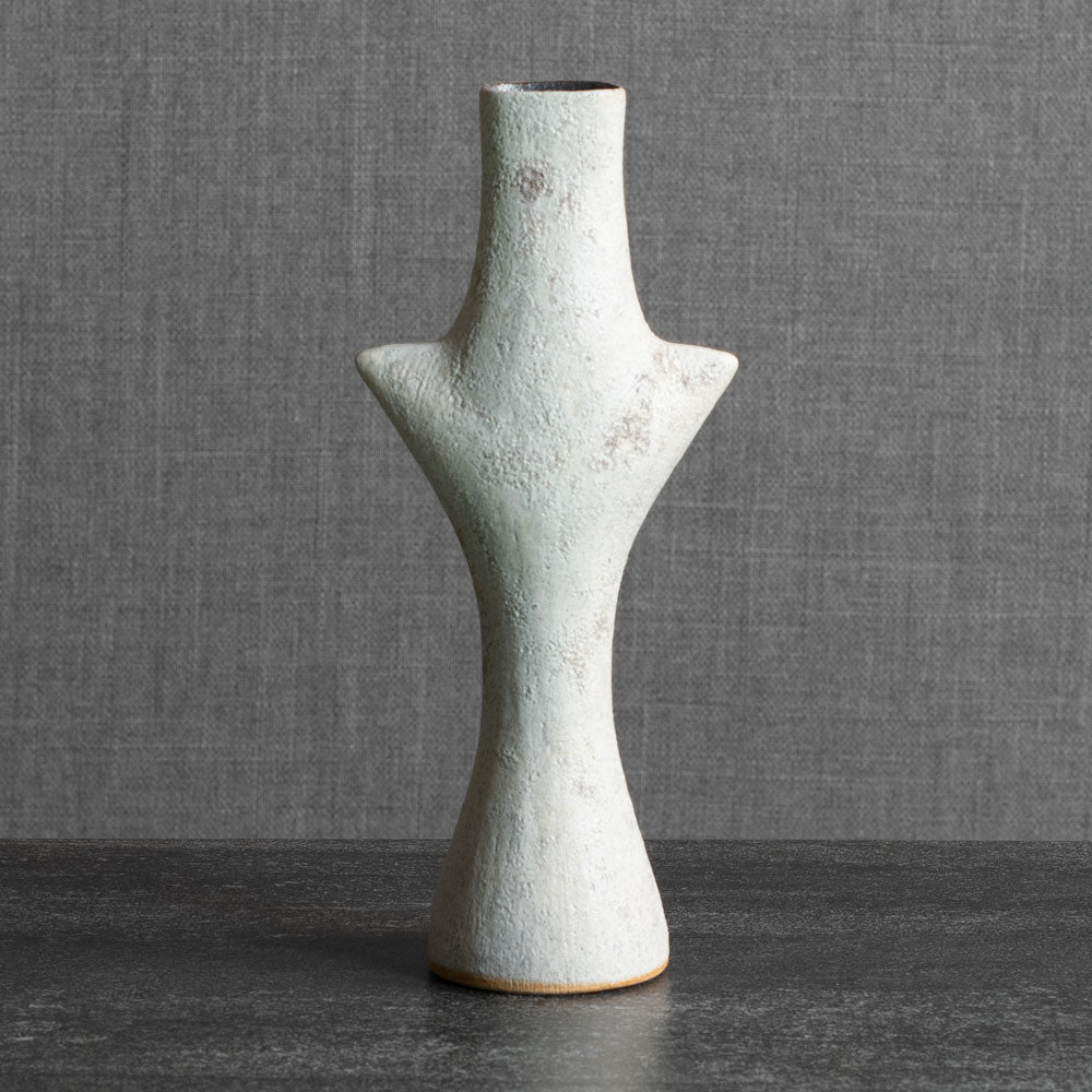 Chris Carter, UK, unique stoneware vase with matte white glaze M4324