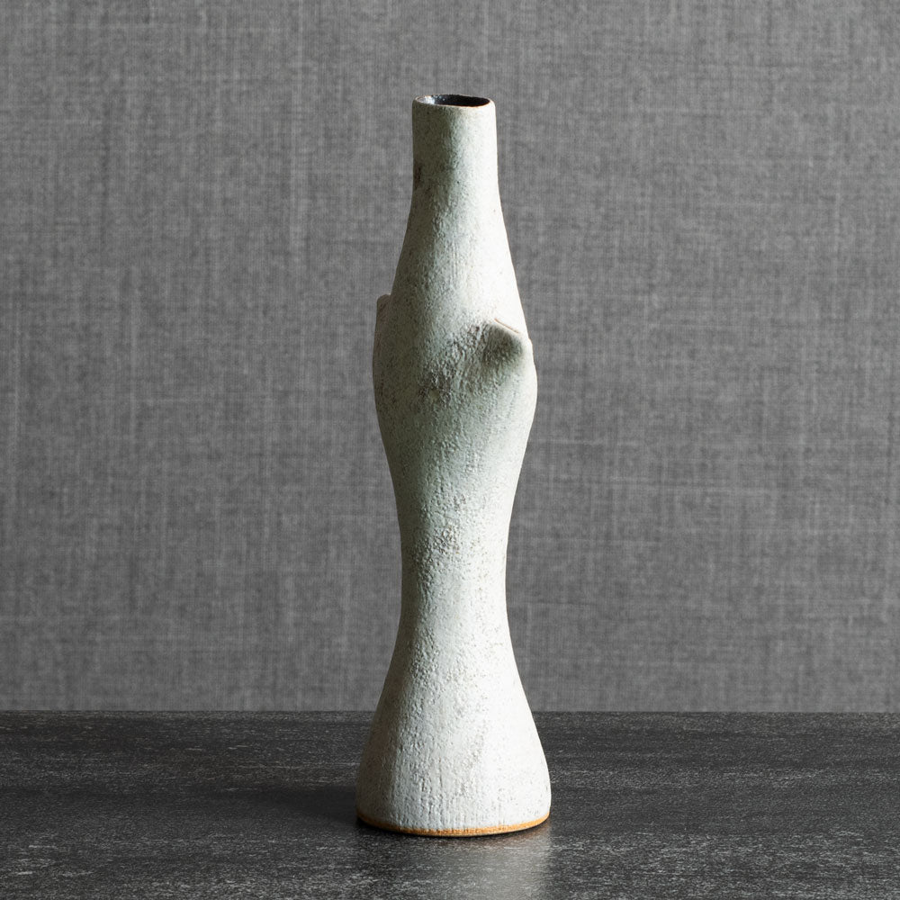 Chris Carter, UK, unique stoneware vase with matte white glaze M4324