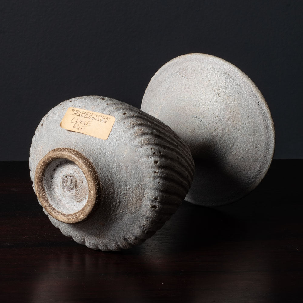 Lucie Rie, UK unique stoneware vase with pale gray and pink glaze J1622