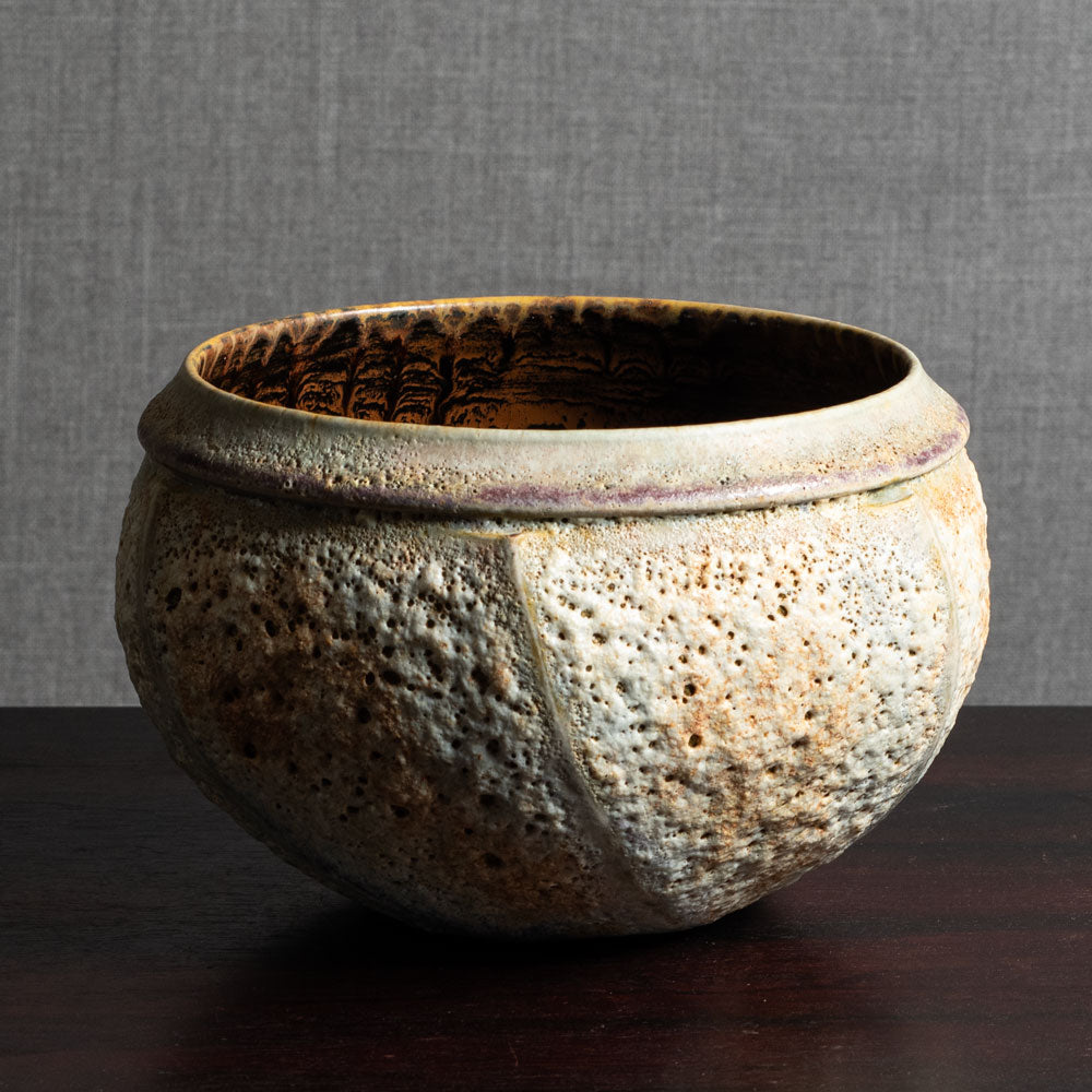 Chris Carter, UK, unique stoneware bowl with volcanic glaze M4318