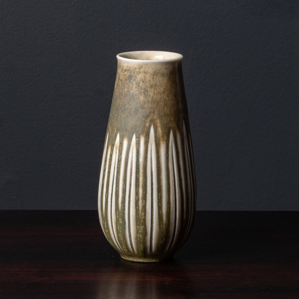Gerd Bogelund for Royal Copenhagen, Denmark, unique stoneware vase with solfatara glaze K2704