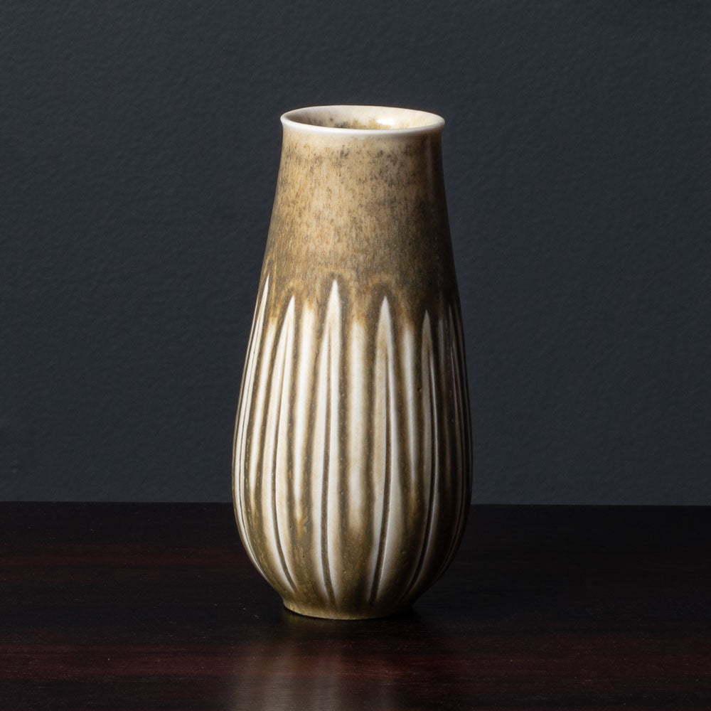 Gerd Bogelund for Royal Copenhagen, Denmark, unique stoneware vase with solfatara glaze K2704