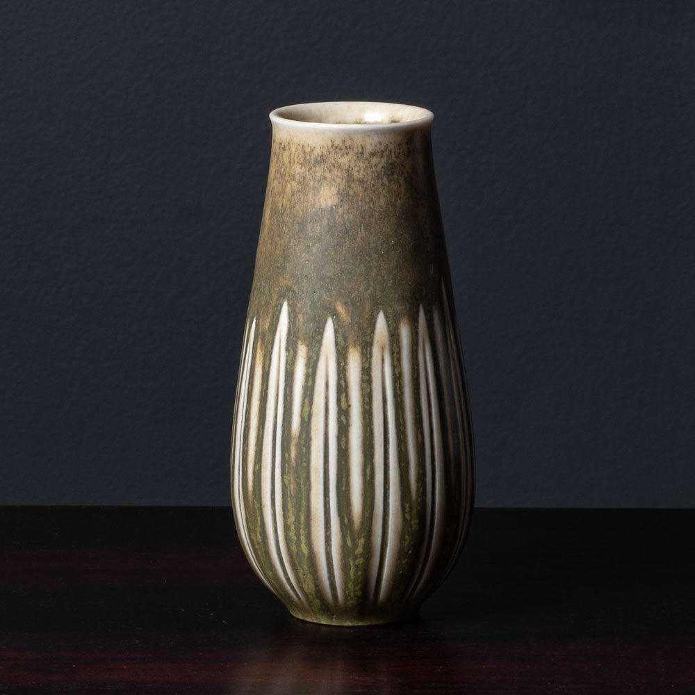 Gerd Bogelund for Royal Copenhagen, Denmark, unique stoneware vase with solfatara glaze K2704