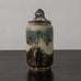 Jais Nielsen for Royal Copenhagen, Denmark, lidded jar with brown and blue Sung glaze J1659