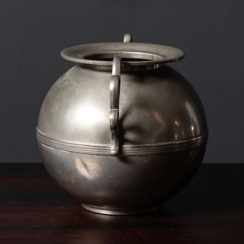 Swedish pewter round art deco vase L3549