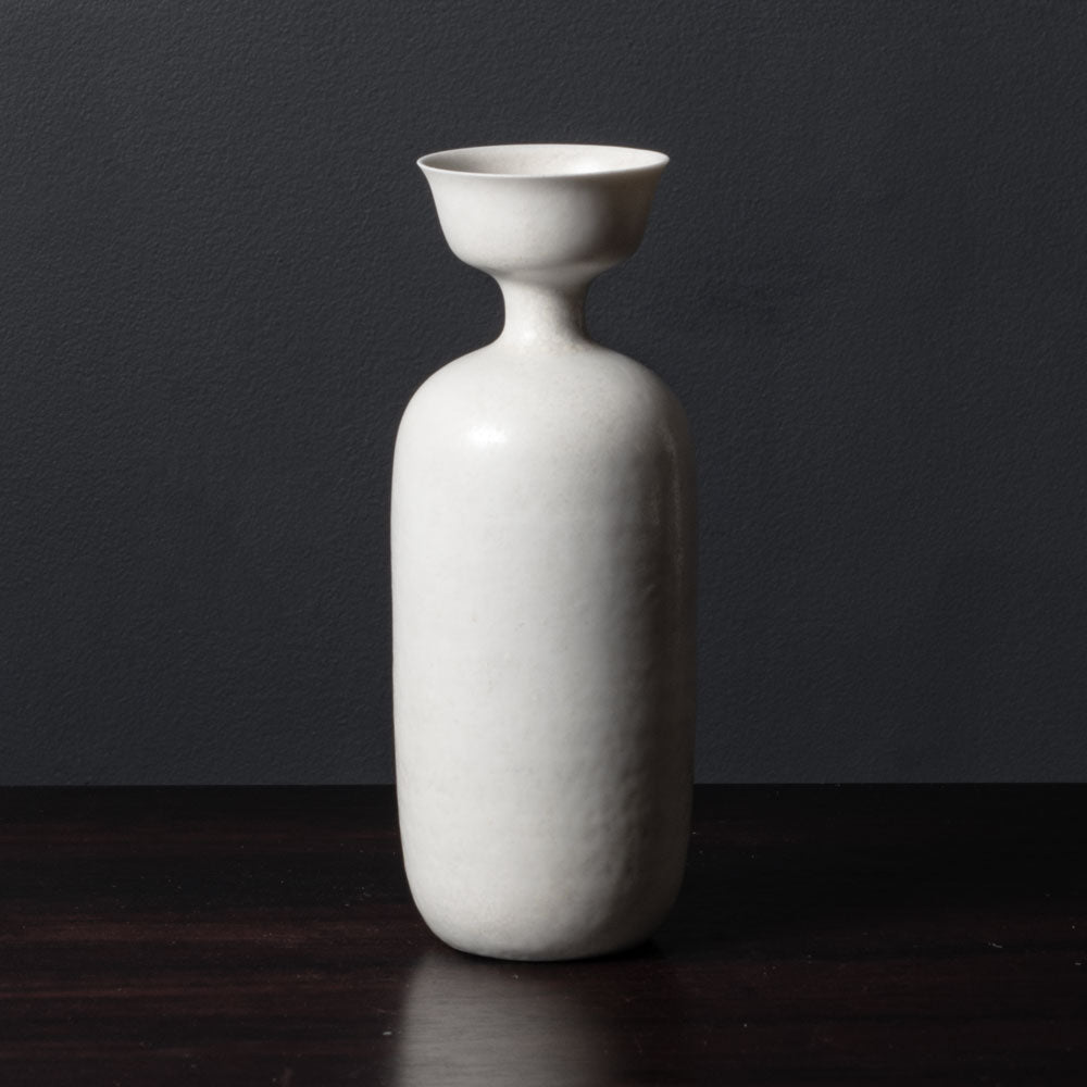 Carl Harry Stålhane for Rörstrand, Sweden, unique stoneware vase with white matte glaze L3090
