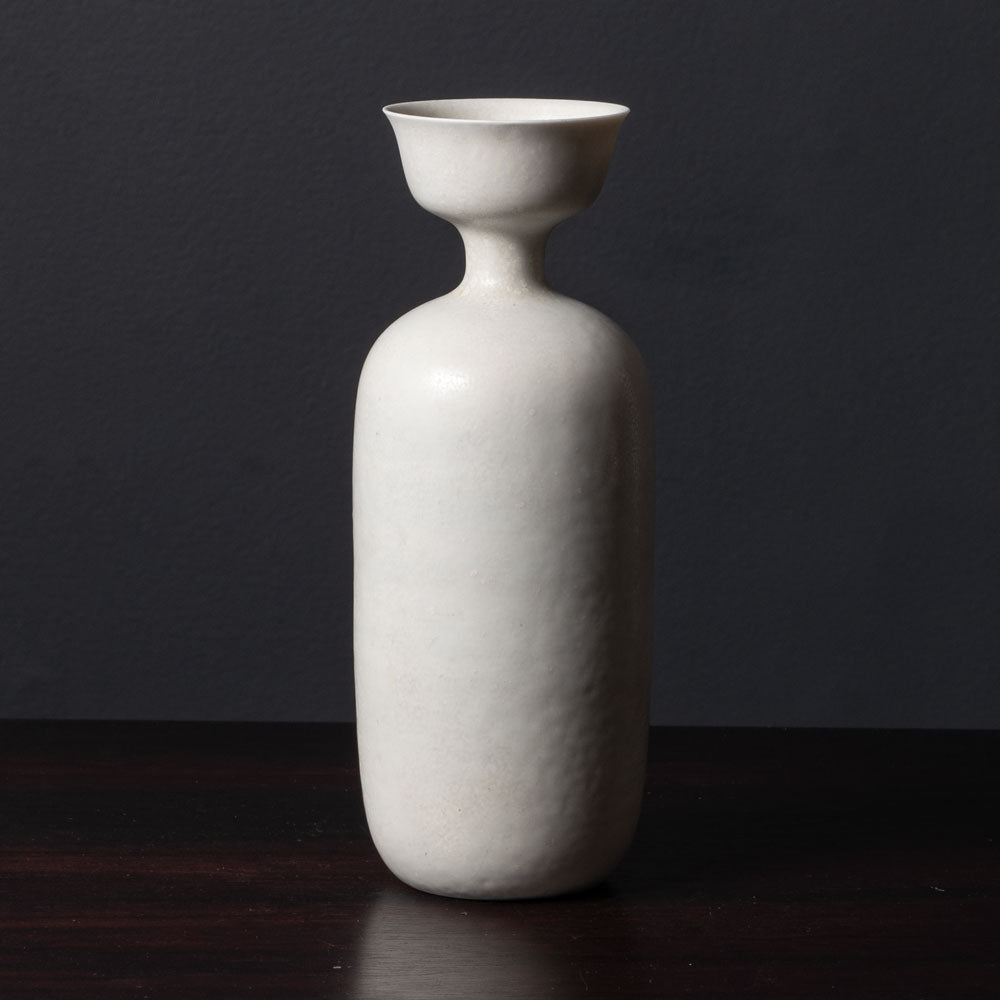 Carl Harry Stålhane for Rörstrand, Sweden, unique stoneware vase with white matte glaze L3090