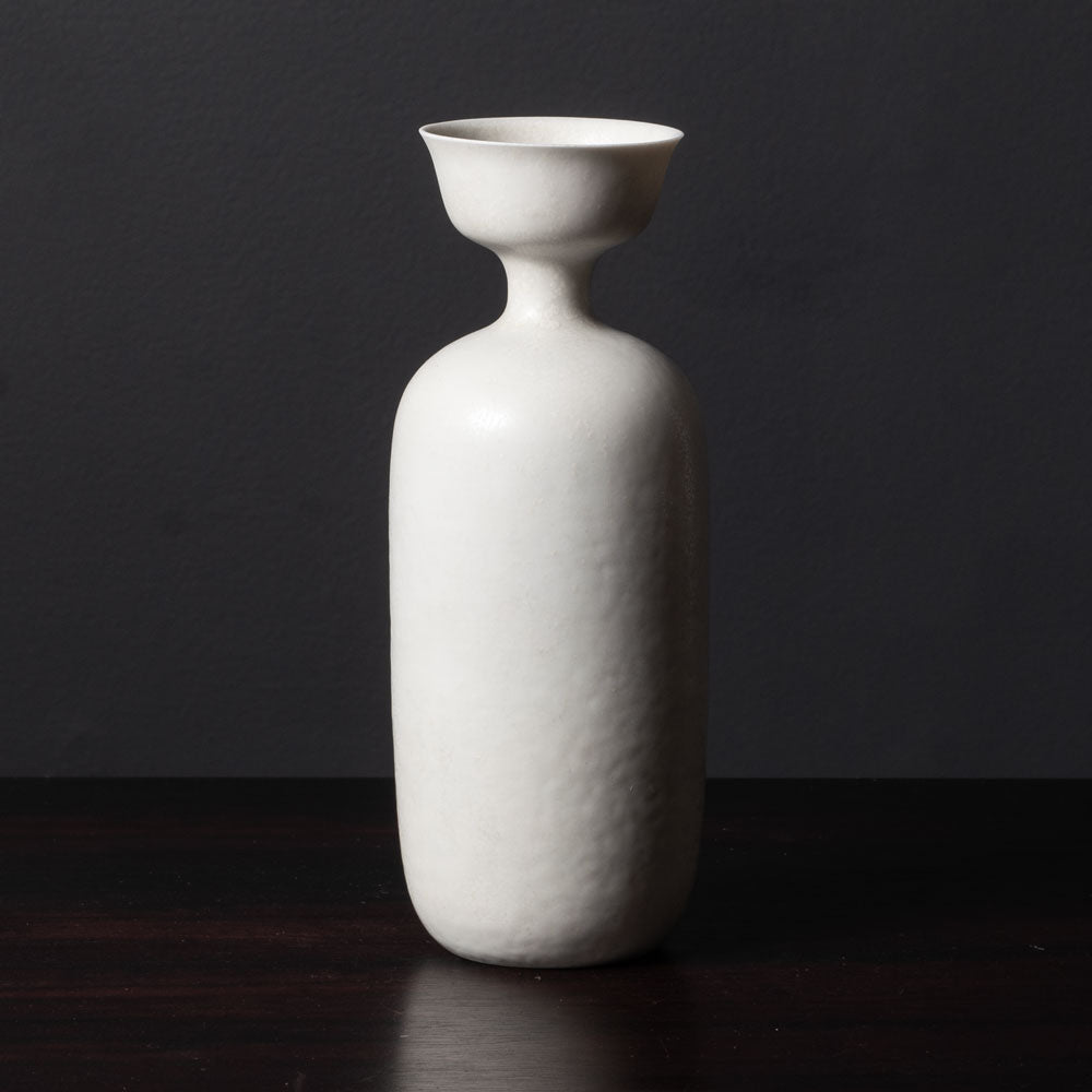 Carl Harry Stålhane for Rörstrand, Sweden, unique stoneware vase with white matte glaze L3090