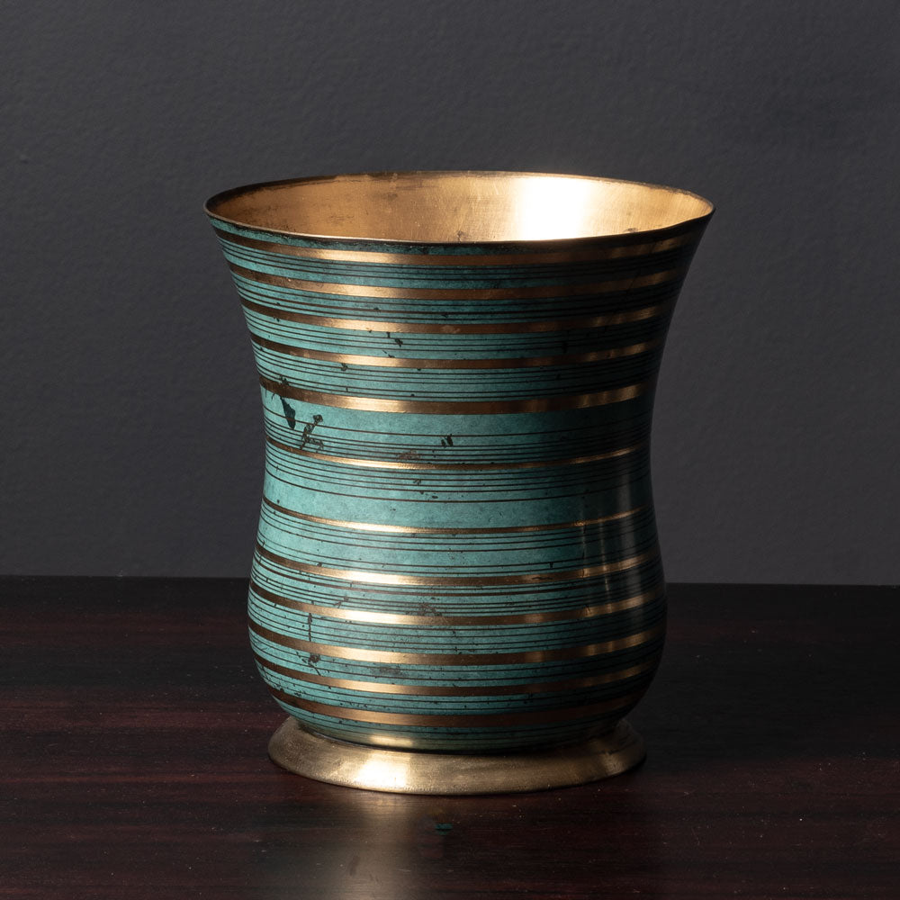 WMF Ikora, Germany, patinated light bronze vase L3555