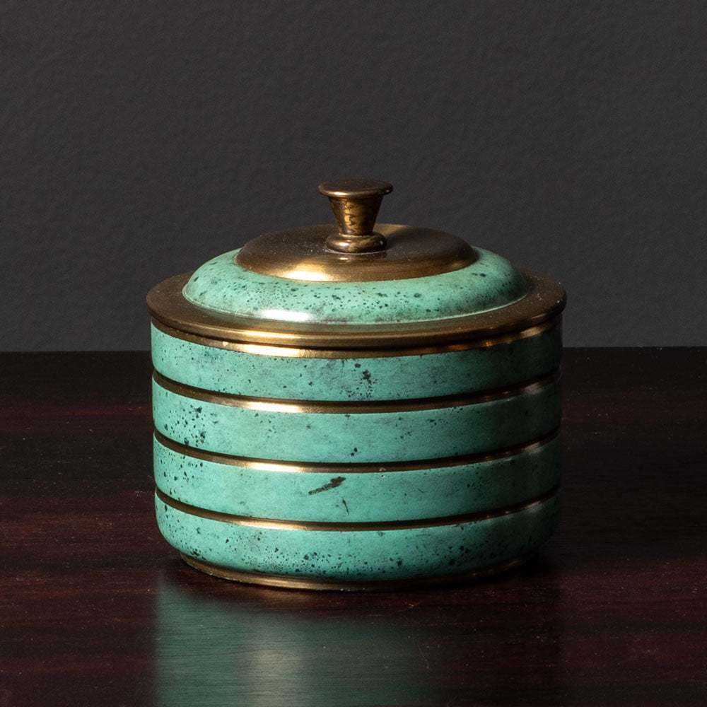 WMF Ikora, Germany, patinated light bronze jar L3556