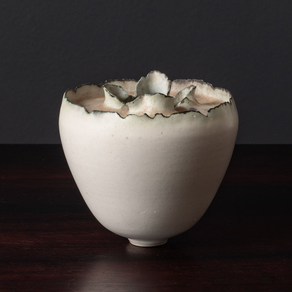 Deirdre Burnett, own studio, frilled sculptural vessel K2164