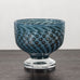 Bertil Vallien for Boda-Åfors, Sweden, unique footed bowl in blue and black glass J1631