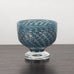 Bertil Vallien for Boda-Åfors, Sweden, unique footed bowl in blue and black glass J1631