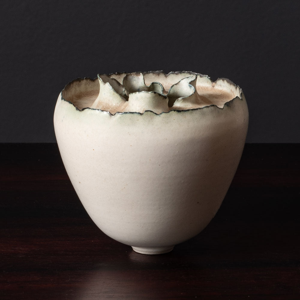 Deirdre Burnett, own studio, frilled sculptural vessel K2164