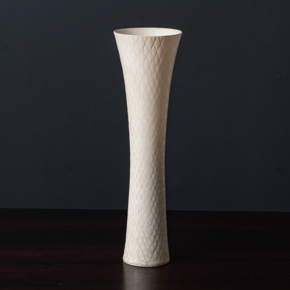 Carl Harry Stålhane for Rorstrand, Sweden, stoneware vase with white glaze K2001