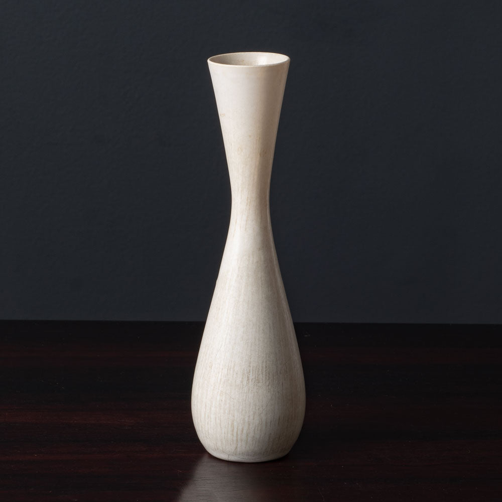 Carl Harry Stålhane for Rörstrand, Sweden, stoneware vase with white haresfur glaze L3540