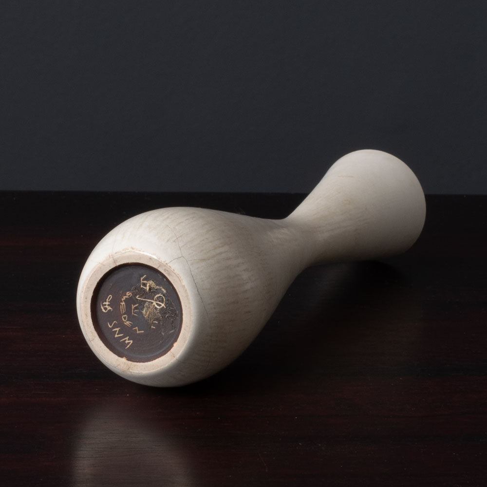 Carl Harry Stålhane for Rörstrand, Sweden, stoneware vase with white haresfur glaze L3540