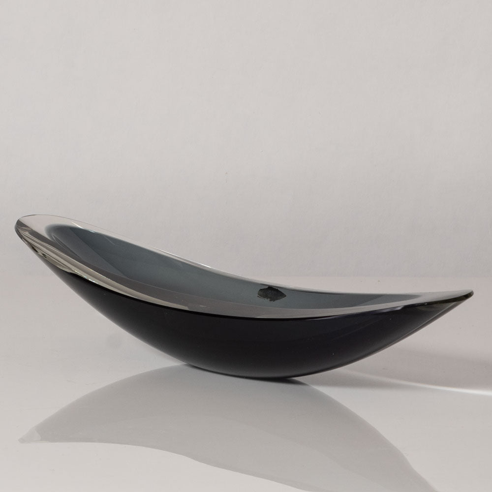 Kaj Franck for Nuutäjarvi-Nottsjö , "Kayak" bowl in blue-gray and clear glass L3603