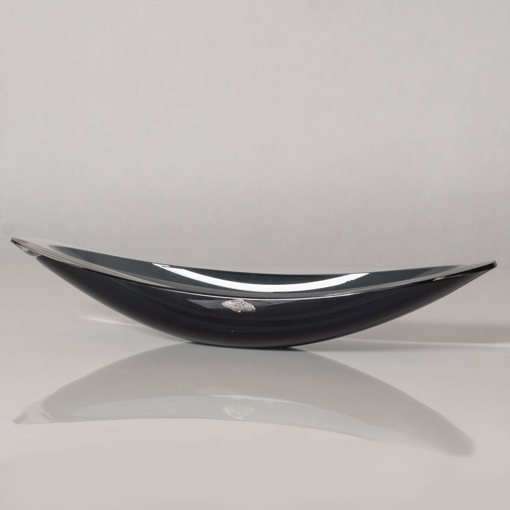 Kaj Franck for Nuutäjarvi-Nottsjö , "Kayak" bowl in blue-gray and clear glass L3603