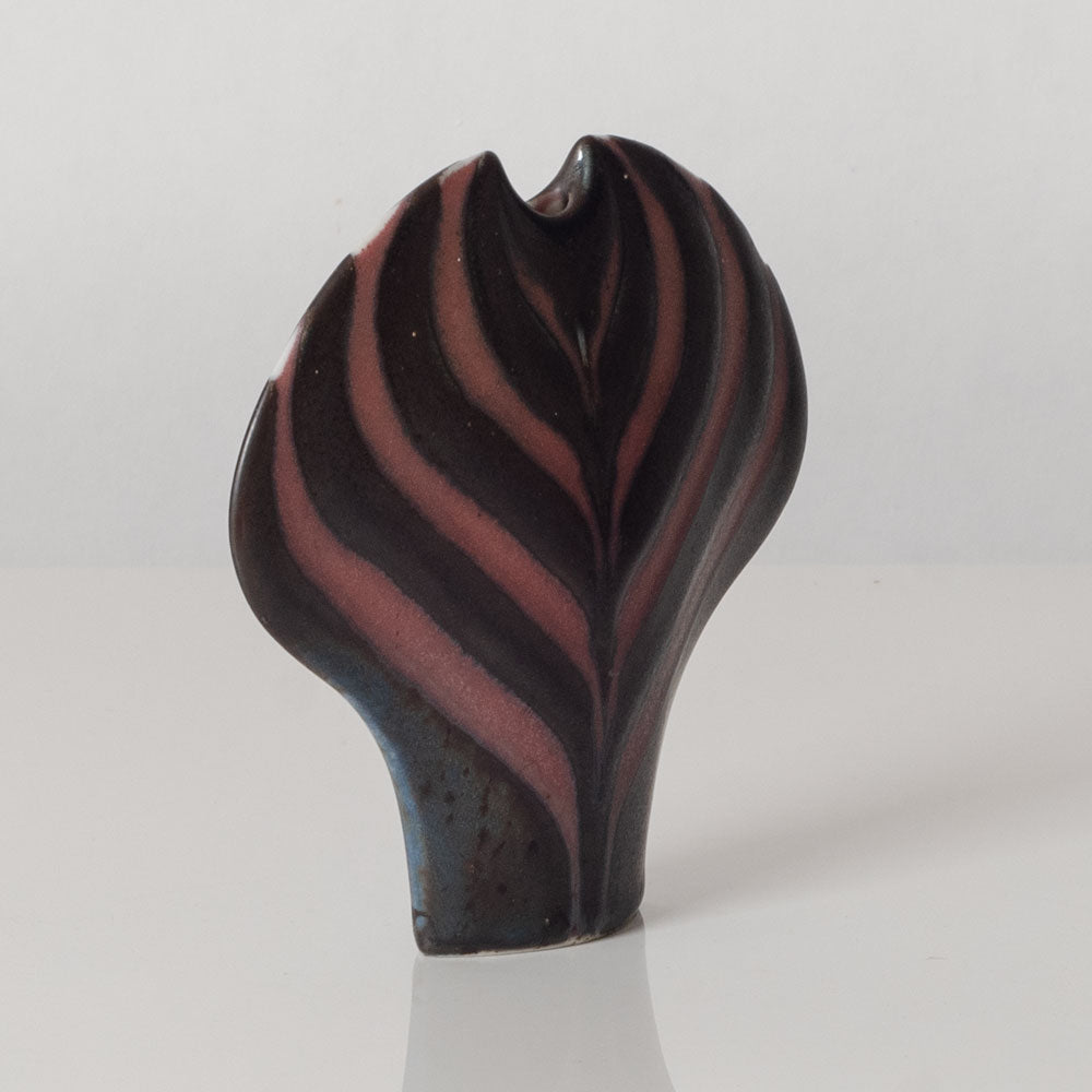 Karl Scheid, Germany, unique stoneware spade-shaped vase with pink and gray glaze K2258