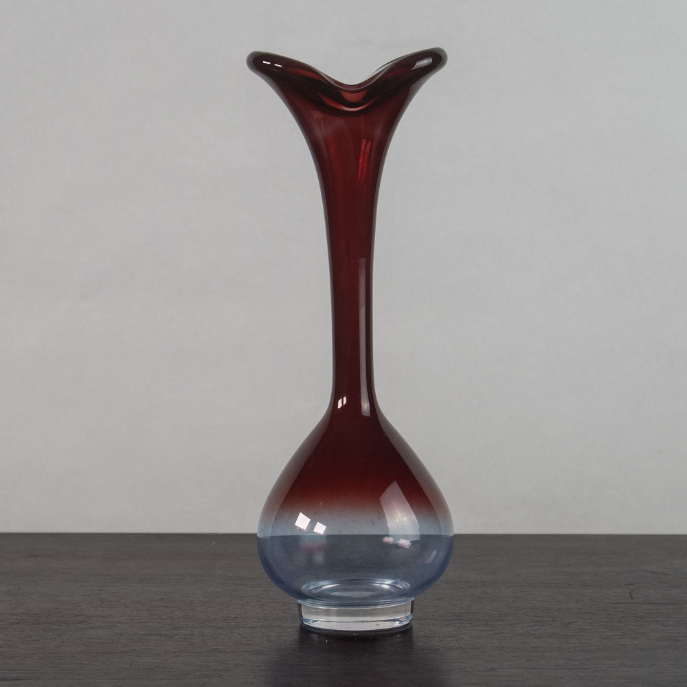 Group of red and blue vases by Nils Landberg for Orrefors, Sweden