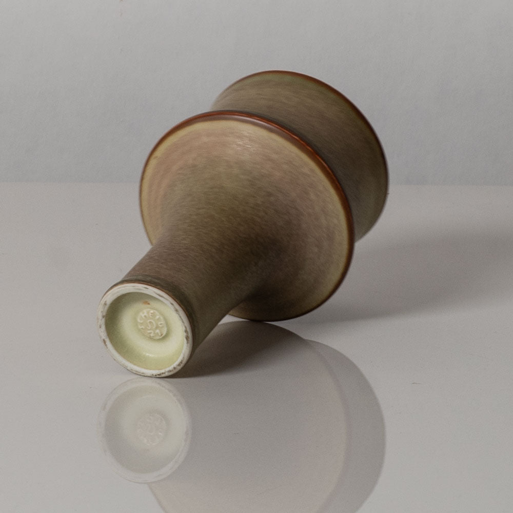 Ursula Scheid, Germany, unique stoneware goblet-shaped vase with light brown glaze K2790