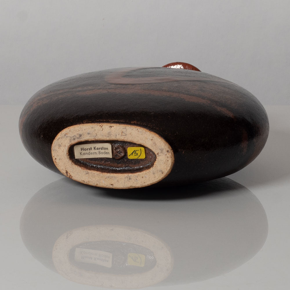 Horst Kerstan, Germany, unique stoneware vase with tenmoku glaze K2870