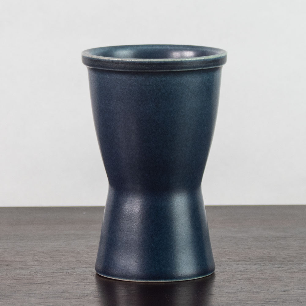 Erich and Ingrid Triller for Tobo stoneware vase with blue glaze J1708