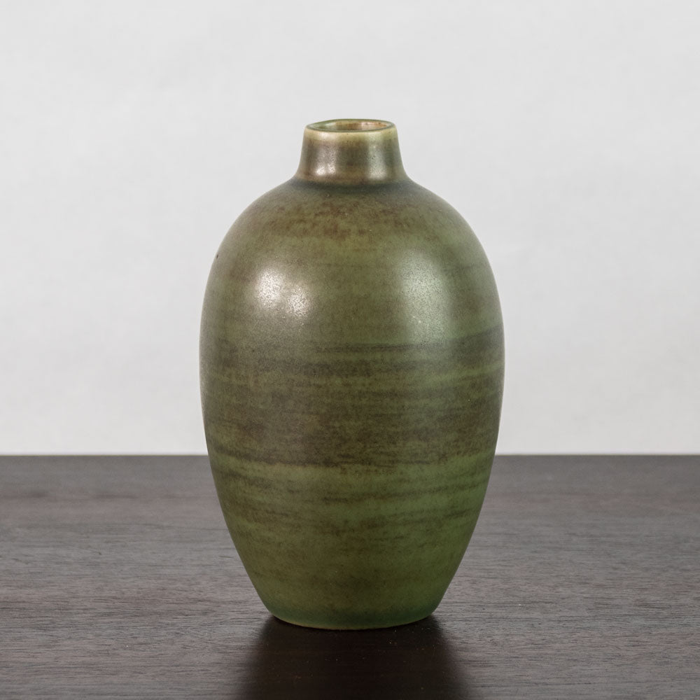 Erich and Ingrid Triller for Tobo ovoid vase with green glaze J1463