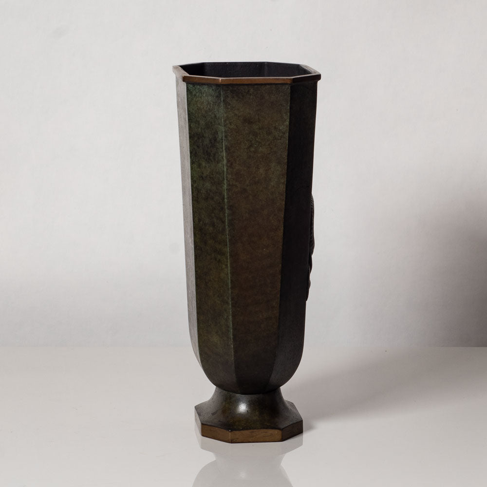 Swedish, bronze vase with dragon in relief and inscription L3028