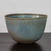 Stig Lindberg for Gustavsberg, Sweden, tall bowl with semi gloss pale blue and brown glaze J1376