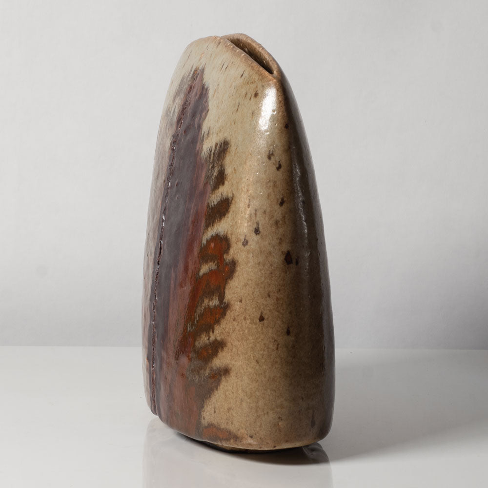 Gerald Weigel, own studio, Germany, unique stoneware vase with brown glaze E7420