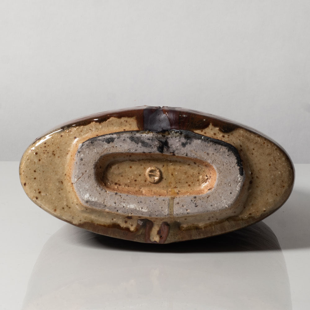 Gerald Weigel, own studio, Germany, unique stoneware vase with brown glaze E7420