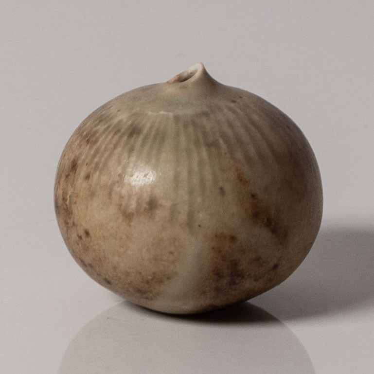 Gerald Weigel, own studio, Germany, miniature stoneware vase with pale brown glaze K2878