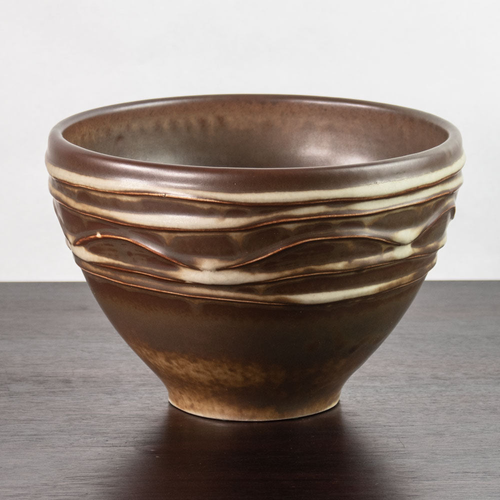 Ebbe Sadolin for Bing & Grondahl, bowl with brown glaze H1433